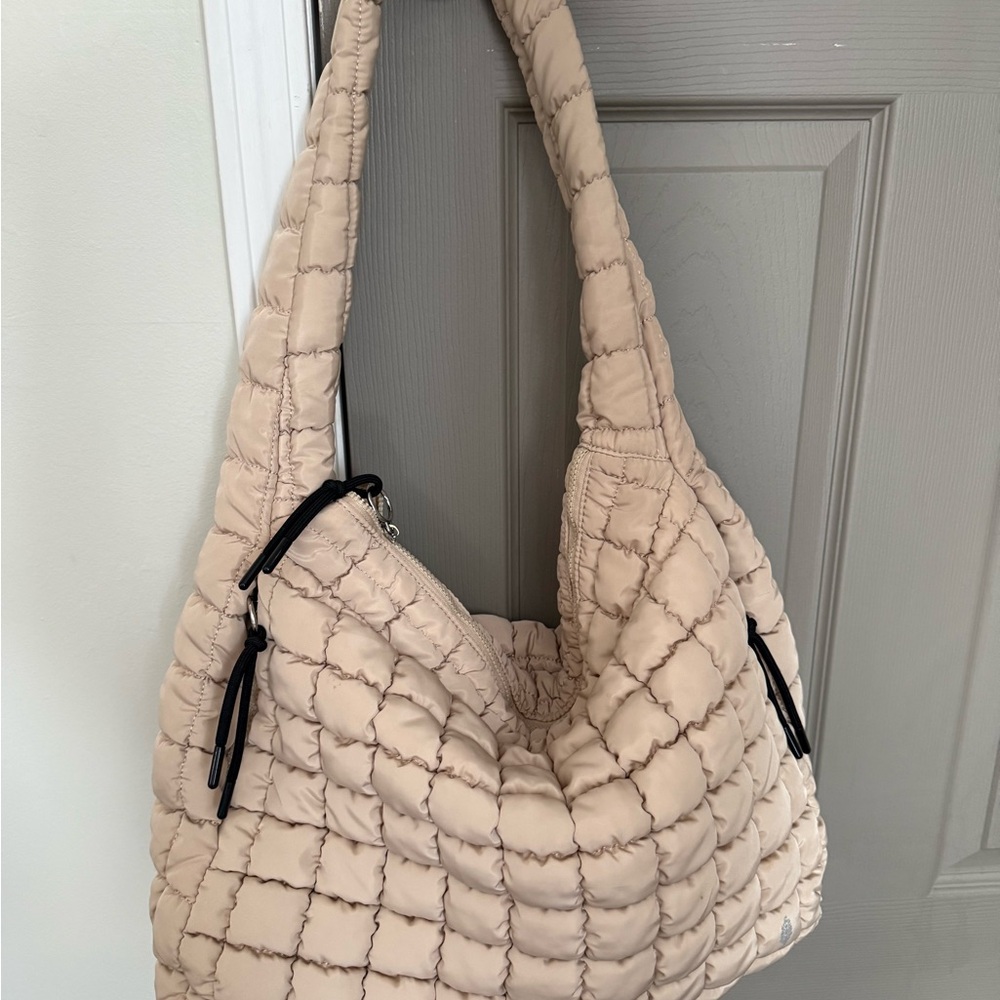 FP Movement by Free People Quilted Cream Hobo Bag